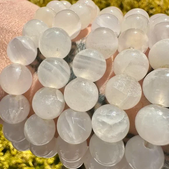 10mm Pink Mangano Calcite Beaded Bracelet - *UV Reactive* - Picture 6 of 10